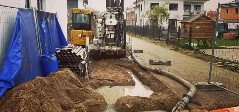 Ausheben von Kanälen im Boden